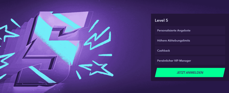 Naobet VIP-Programm Level 5 mit Cashback, höheren Auszahlungslimits und persönlichem Manager
